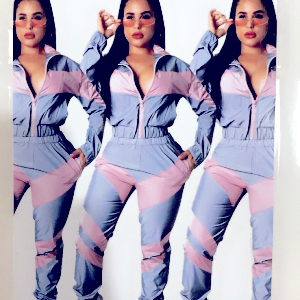 Women’s Jogger Style JumpSuit Grey And Pink (Brand New)